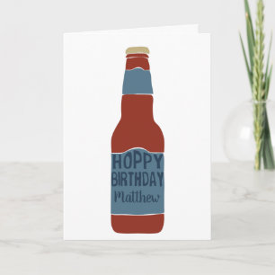 Personalised Beer Lovers Hoppy Birthday Card