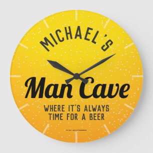 Personalised Beer Man Cave Large Clock