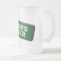 Personalised beer mug with funny bottle design