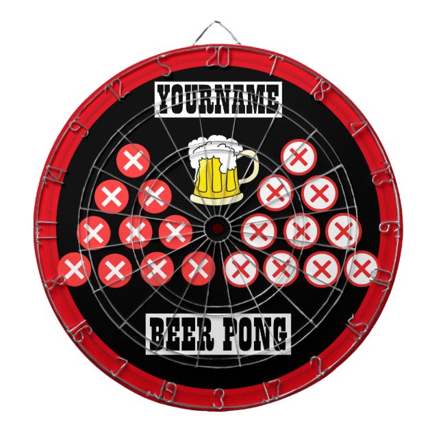Personalised Beer Pong Dartboard (Front)