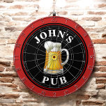 Personalised Beer Pub Dartboard<br><div class="desc">A personalised dart board with a mug of beer and your name or other desired text. Simply edit the sample text with your information.</div>