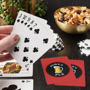 Personalised Beer Pub with Any Name Playing Cards