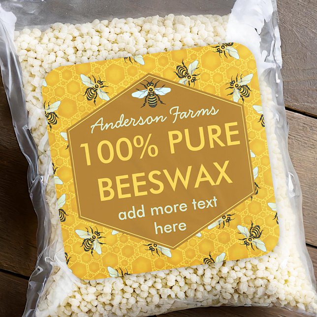 Personalised Beeswax Label Bees and Honeycomb (Creator Uploaded)
