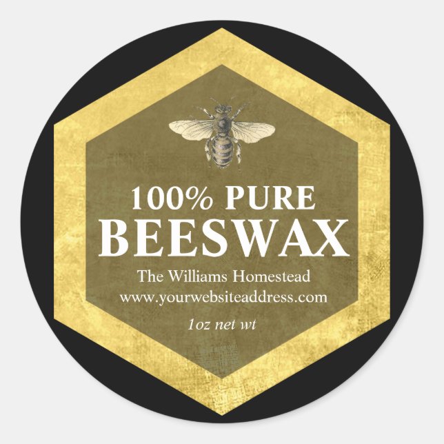 Personalised  Beeswax Label with Apiary Name (Front)
