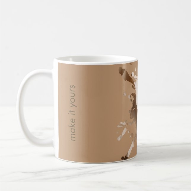 Personalised Beige Abstract Paper Texture Mug (Left)