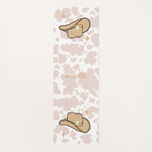 Personalised Beige Cowgirl Rodeo  Yoga Mat