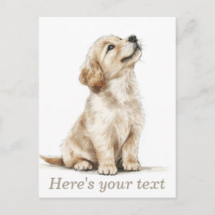 Personalised Beige Golden Retriever Baby Postcard