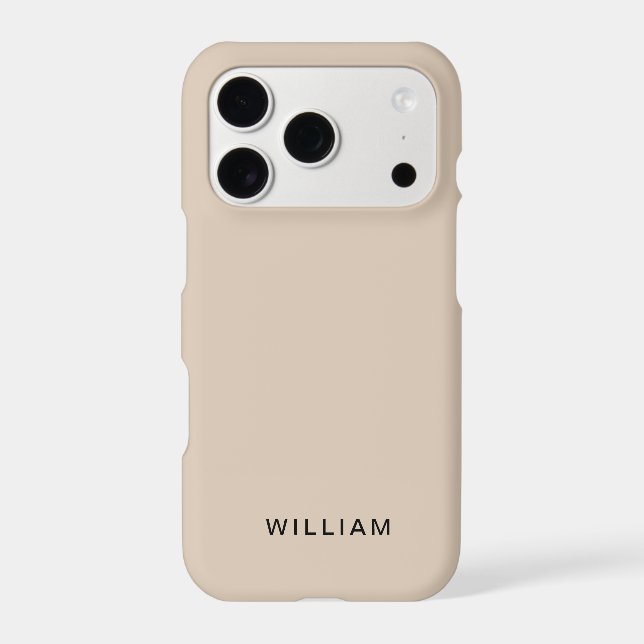 Personalised Beige iPhone Case with Custom (Back)