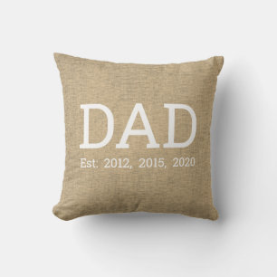 Personalised Beige Linen Father's Day Cushion