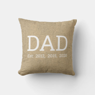 Personalised Beige Linen Father's Day Cushion