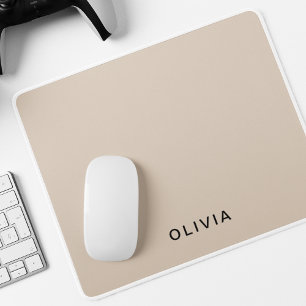 "Personalised Beige Monogram  Mouse Mat