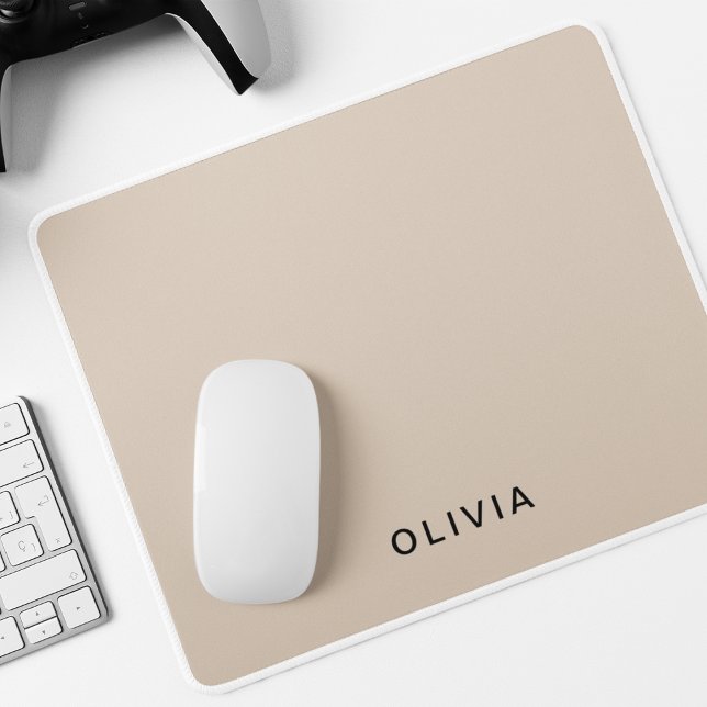 "Personalised Beige Monogram  Mouse Mat (Creator Uploaded)