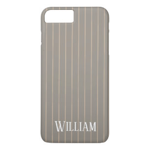 Personalised beige pinstripes iPhone 8 plus/7 plus case