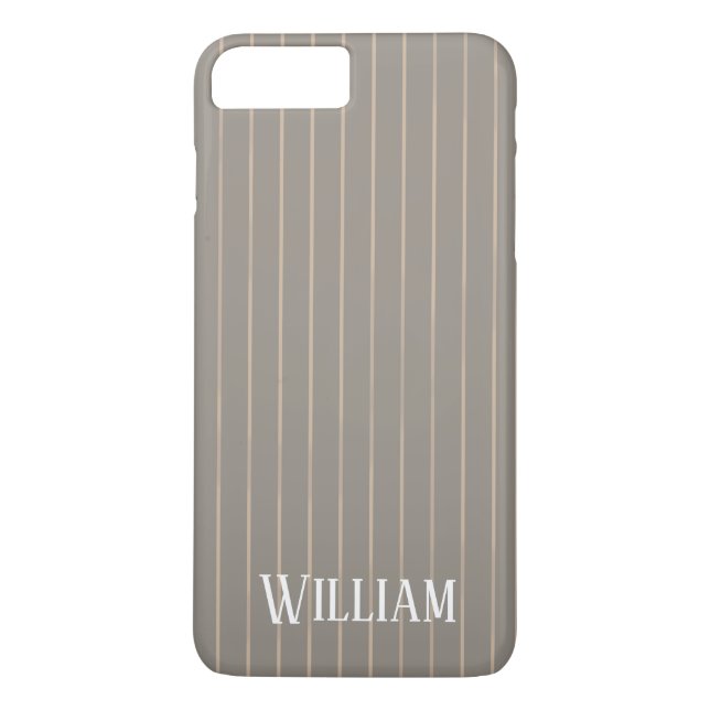 Personalised beige pinstripes Case-Mate iPhone case (Back)