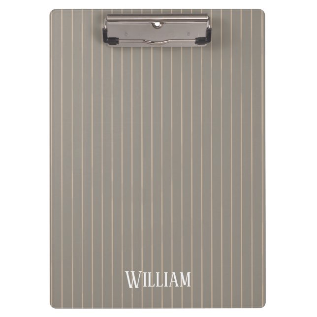 Personalised beige pinstripes clipboard (Front)