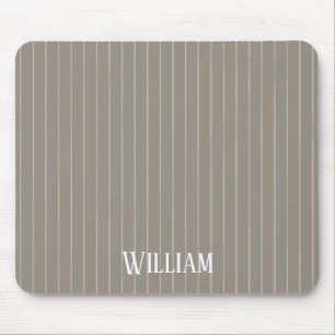 Personalised beige pinstripes mouse mat