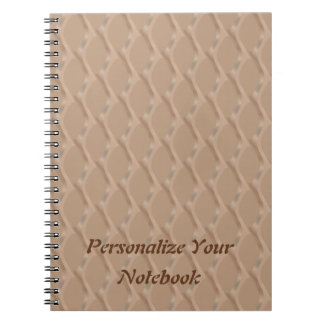 Personalised Beige Sculpted Pattern Notebook