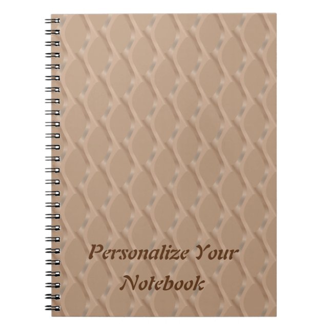 Personalised Beige Sculpted Pattern Notebook (Front)