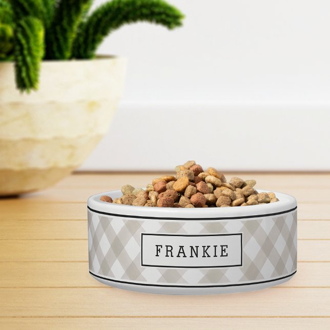 Personalised Beige & White Buffalo Plaid Bowl (Creator Uploaded)