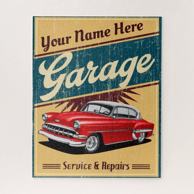 Personalised Bel Air Garage Jigsaw Puzzle (Vertical)