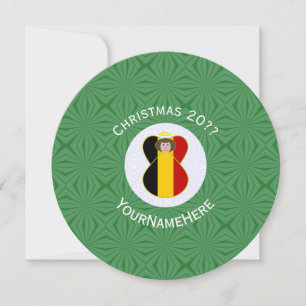 Personalised Belgian Angel Christmas Flag Invitation