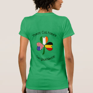 Personalised Belgium Ireland USA Shamrock Women's T-Shirt