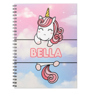 Personalised Bella Unicorn Girlie Notebook