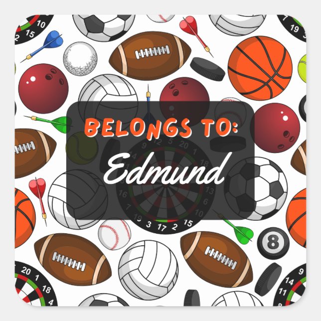 Personalised BELONGS TO Sport Sticker (Front)