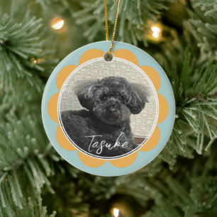 Personalised Beloved Fur Baby Flower Ceramic Tree Decoration
