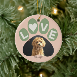 Personalised Beloved Fur Baby Paw Ceramic Tree Decoration
