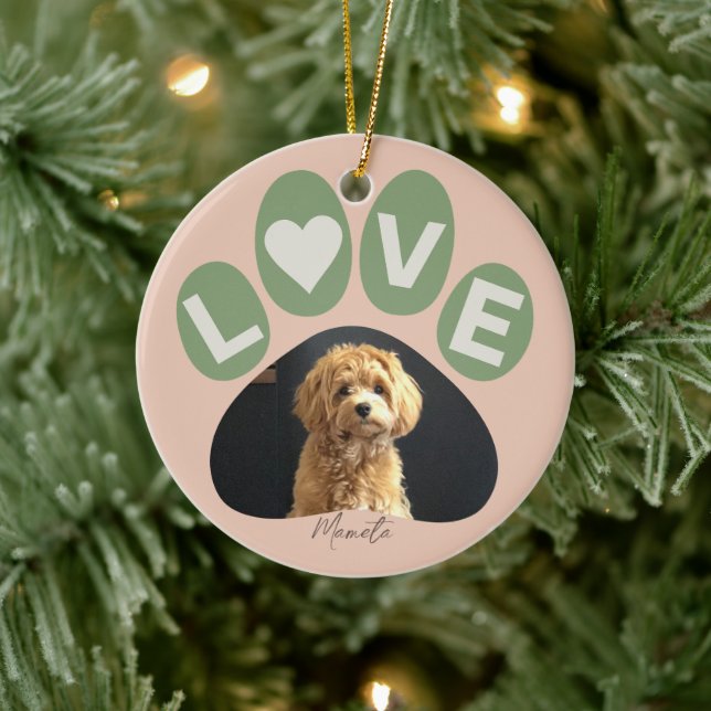 Personalised Beloved Fur Baby Paw Ceramic Tree Decoration (Tree)