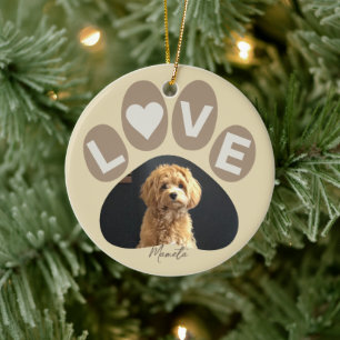 Personalised Beloved Fur Baby Paw Ceramic Tree Decoration