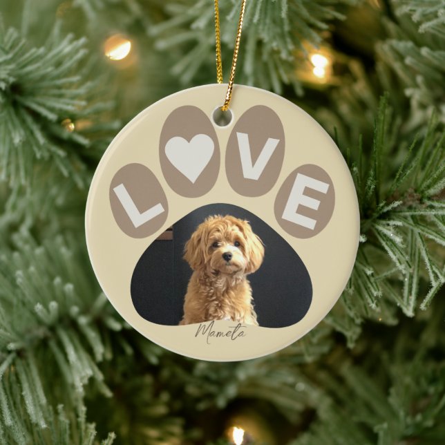 Personalised Beloved Fur Baby Paw Ceramic Tree Decoration (Tree)