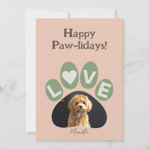 Personalised Beloved Fur Baby Paw Holiday Card