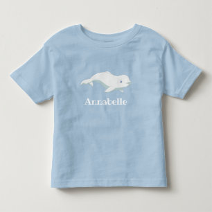 Personalised Beluga Whale and Blue Hearts Arctic Toddler T-Shirt