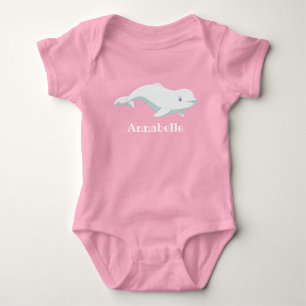 Personalised Beluga Whale Arctic Ocean Baby Bodysuit