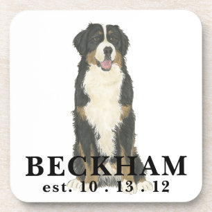 Personalised Bernedoodle Beverage Coaster