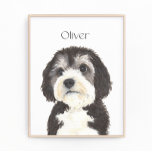 Personalised Bernedoodle Portrait Photo Print<br><div class="desc">I am in love with this beautifully detailed watercolor illustration of a black, white, and grey bernedoodle or sheepadoodle dog! Personalise these art prints with your name or monogram to compliment your decor and change fonts by selecting the "edit using design tool" option at personalisation. Shop the rest of my...</div>