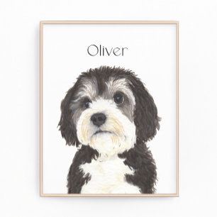 Personalised Bernedoodle Portrait Photo Print
