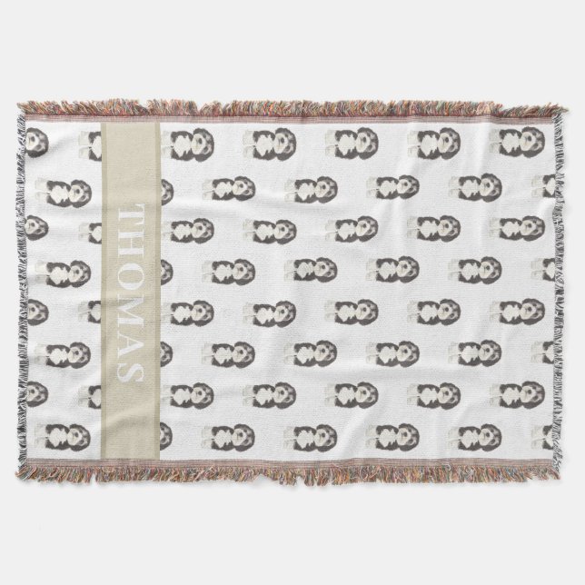 Personalised Bernedoodle Throw Blanket (Front)