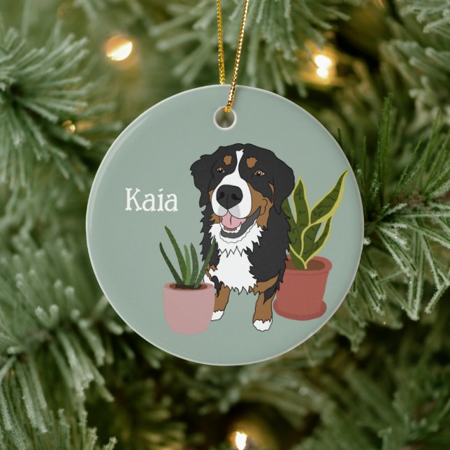 Personalised Bernese Mountain Dog  Ceramic Tree Decoration (Tree)
