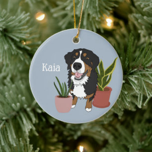 Personalised Bernese Mountain Dog Ceramic Tree Decoration