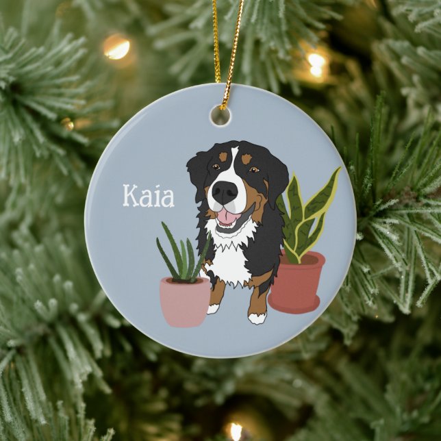Personalised Bernese Mountain Dog  Ceramic Tree Decoration (Tree)
