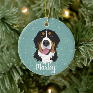 Personalised Bernese Mountain Dog Christmas Ceramic Tree Decoration