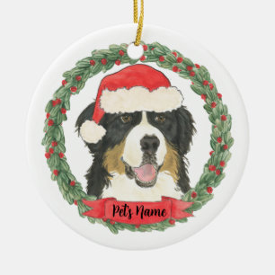 Personalised Bernese Mountain Dog Christmas Ceramic Tree Decoration