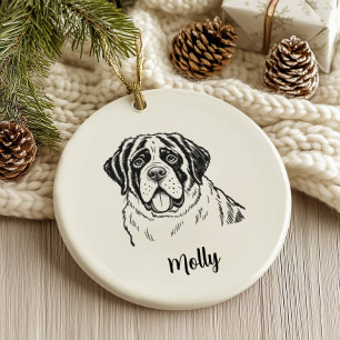 Personalised Bernese Mountain Dog Christmas Ceramic Tree Decoration