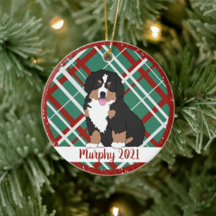Personalised Bernese Mountain Dog Christmas  Ceramic Tree Decoration