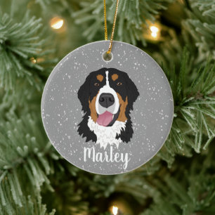 Personalised Bernese Mountain Dog Christmas Ceramic Tree Decoration