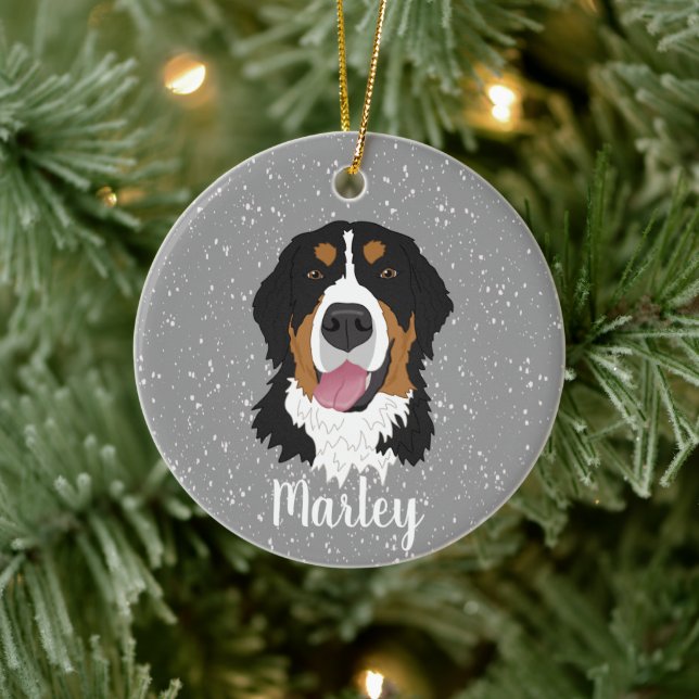 Personalised Bernese Mountain Dog Christmas Ceramic Tree Decoration (Tree)