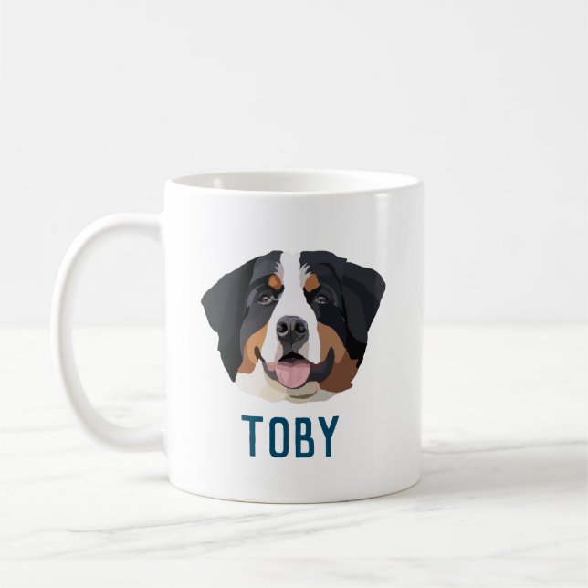 Personalised Bernese Mountain Dog  Coffee Mug (Left)